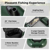 Inflatable fishing float tube featuring a 20" fish ruler, angling base, and two large storage pockets for gear.