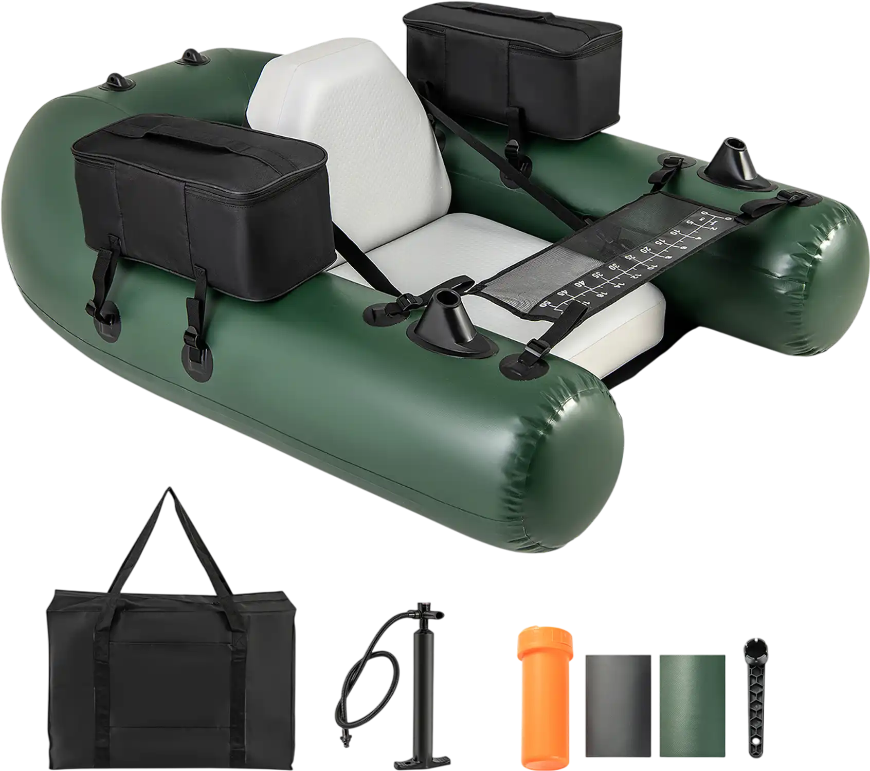 Costway Inflatable Fishing Float Tube Angling Fish Ruler Base 21973865 New