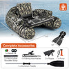 V-shape design of the camouflage inflatable float tube enhances stability and maneuverability for fishing adventures.