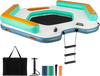 8.7 Feet Inflatable Floating Dock with Detachable Ladder and Mesh Swim Lounge