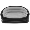 Inflatable loveseat couch in grey with a comfortable flocked surface, designed for portable indoor and outdoor seating.