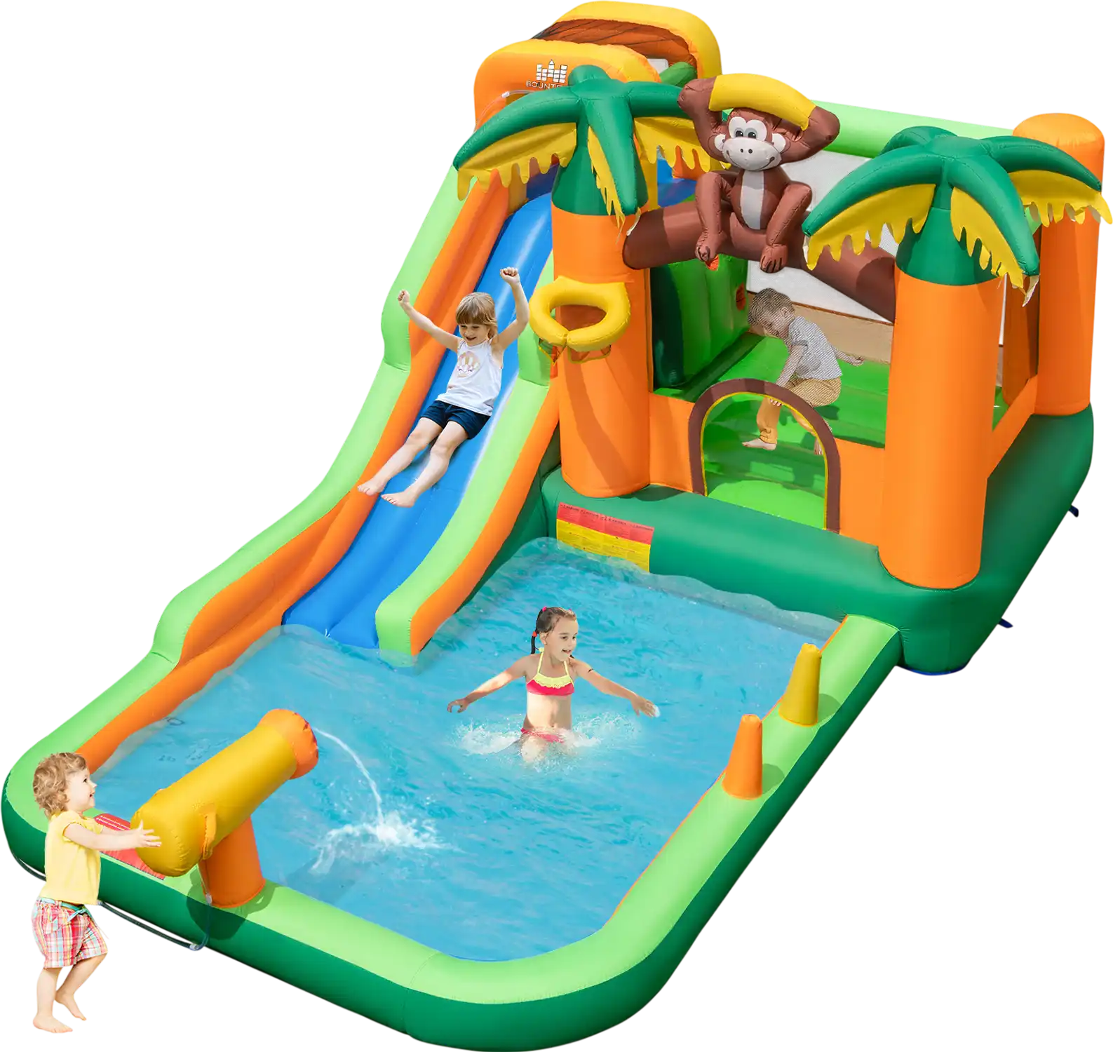 Costway Monkey Inflatable Bounce House Water Slide 54682139 New