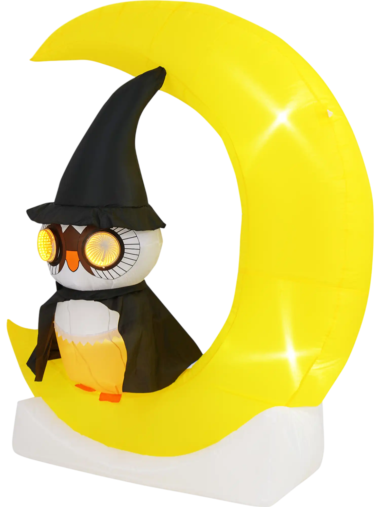 Costway LED Lighted Inflatable Wizard Owl on Moon Halloween Decoration 13274689 New