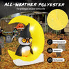 Inflatable owl on a crescent moon with LED lights, made of IP44 polyester, perfect for Halloween outdoor decoration.