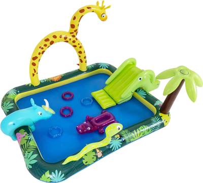 Costway Jungle Animal Inflatable Play Center Spray Pool Slide Giraffe Sprinkler 37590156 New