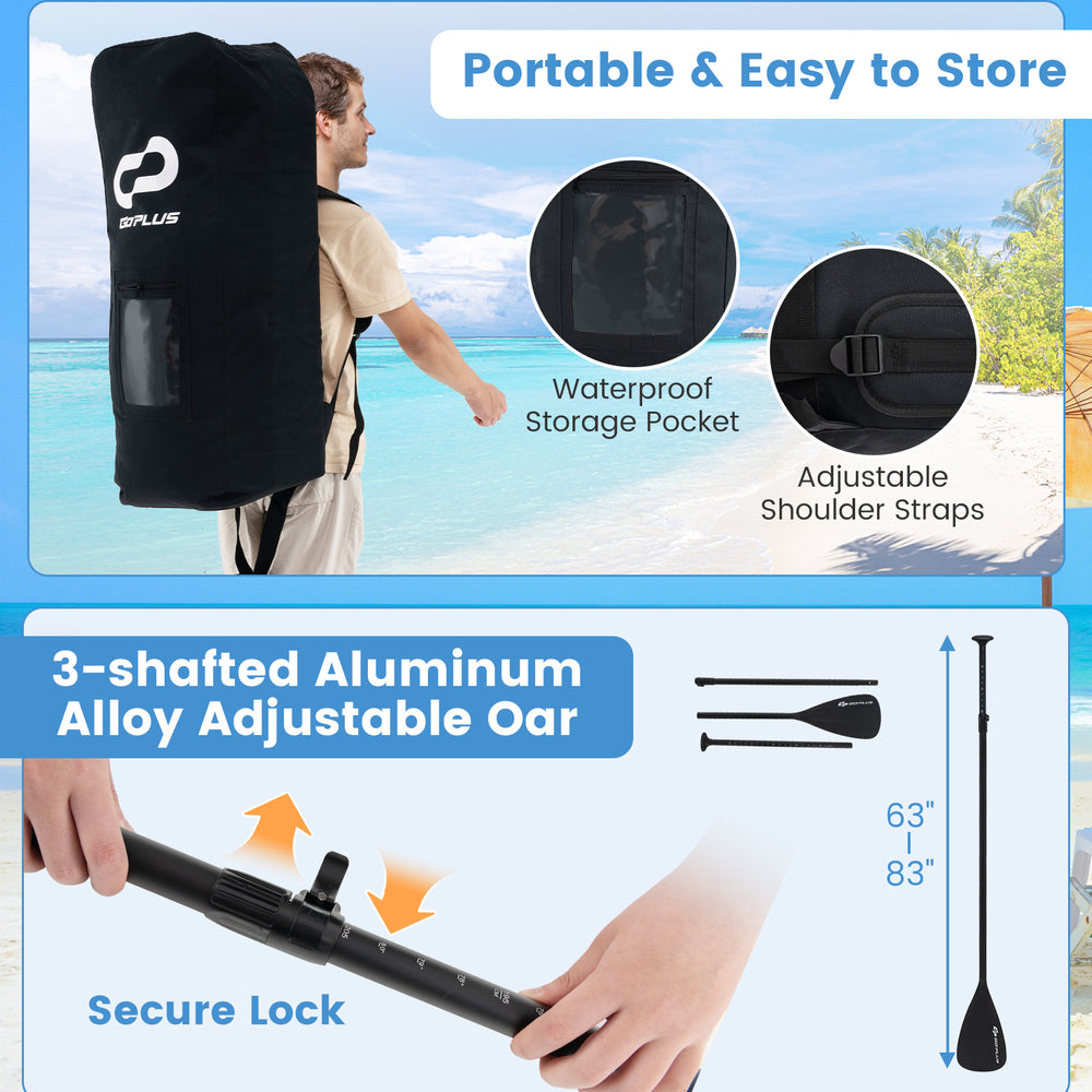 Adjustable aluminum alloy paddle with secure lock, designed for the inflatable stand-up paddle board, ideal for all.