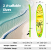 Inflatable stand-up paddle board with vibrant summer design, featuring a 3-fin configuration for stability and control.