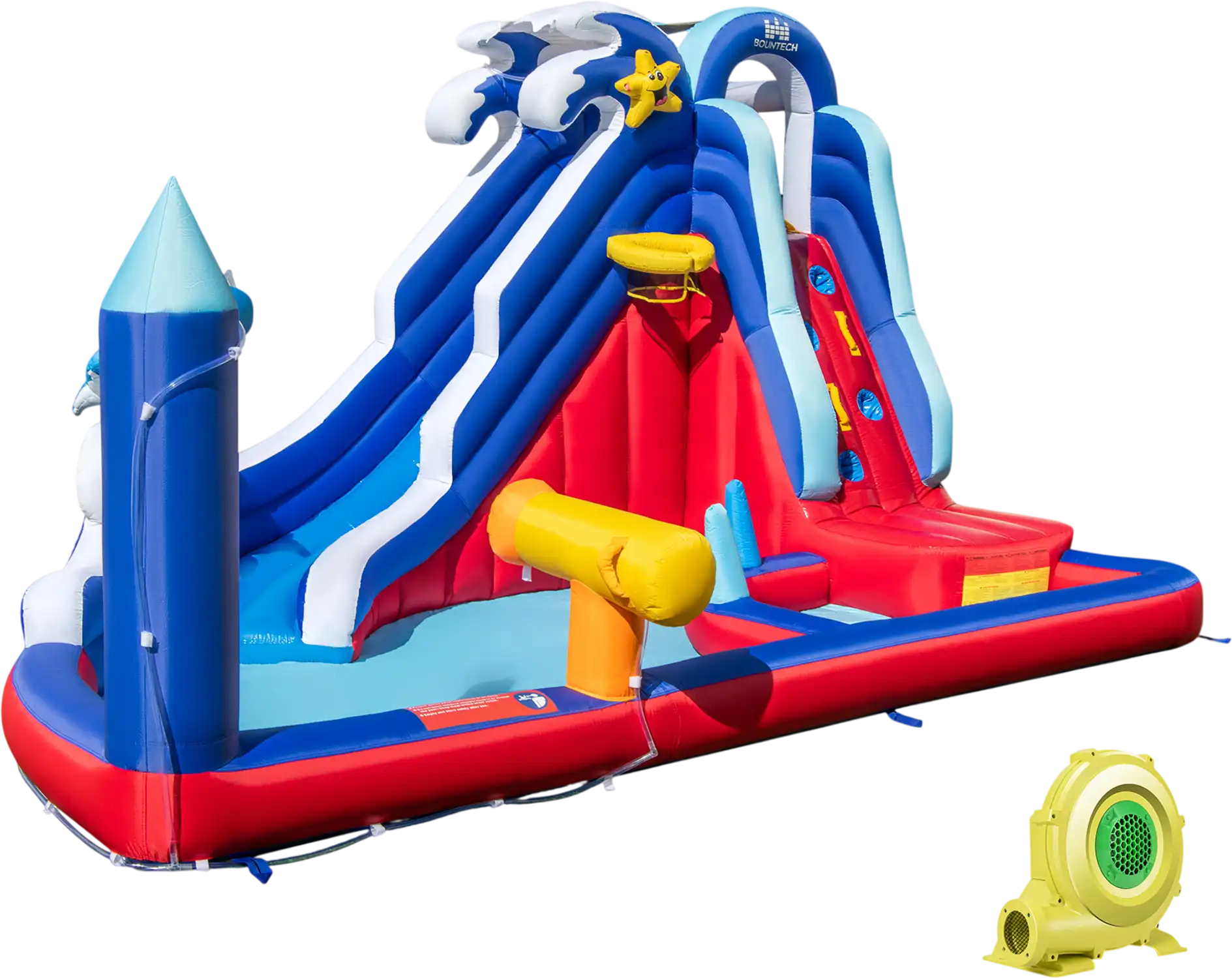 Costway 6-In-1 Inflatable Water Park w/ 735W Blower 76893452 New
