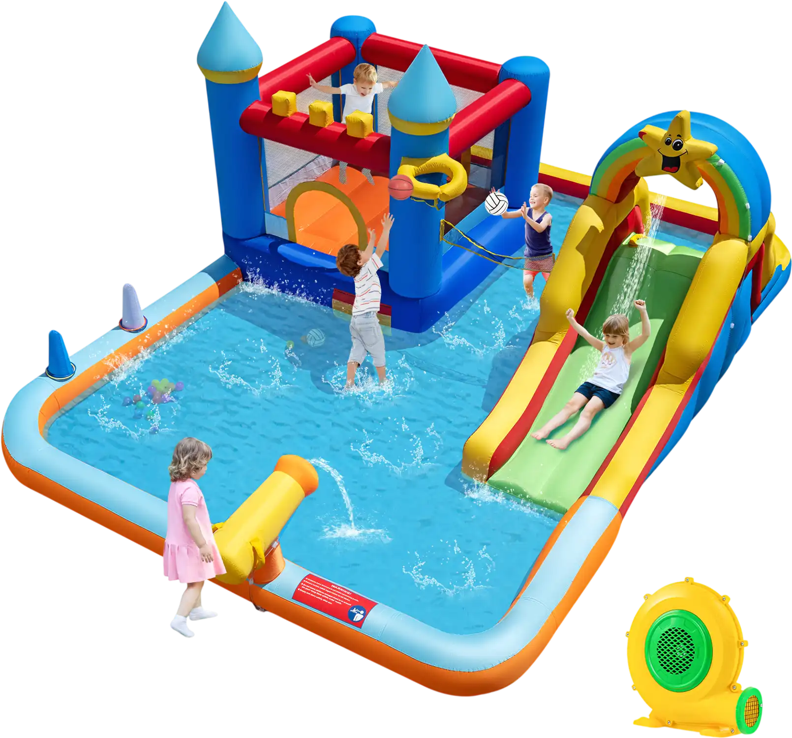 Costway Inflatable Water Slide Park Bouncy Castle Climbing Wall Blower 66853909 New