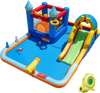 Inflatable Water Slide Park Bouncy Castle with Climbing Wall with 735W Blower