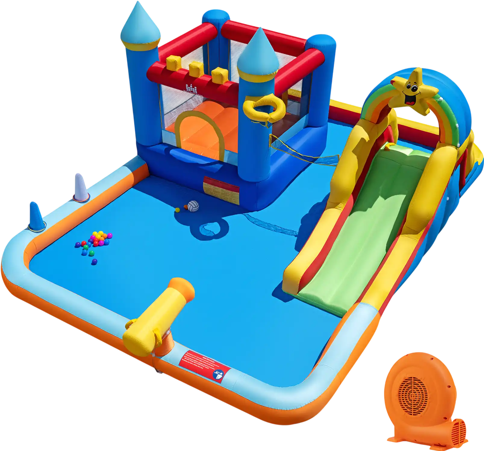 Costway Inflatable Water Slide Park Bouncy Castle Climbing Wall 750W Blower 31834119 New