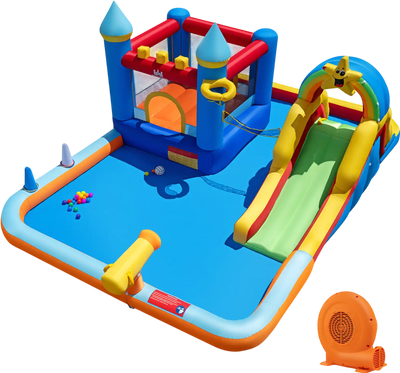 Costway Inflatable Water Slide Park Bouncy Castle Climbing Wall 750W Blower 31834119 New