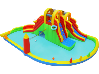 Costway Inflatable Water Slide Park 2 Long Slides Climbing Walls 23405719 New
