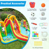 Accessories for inflatable water slide park including basketball, volleyball, rings, pump, and repair kit for fun and.