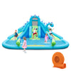 Inflatable water slide with dual slides, large splash pool, and blower, perfect for outdoor summer fun for kids.