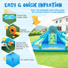 Inflatable water slide with dual slides, large splash pool, and durable 420D Oxford cloth for outdoor summer fun.