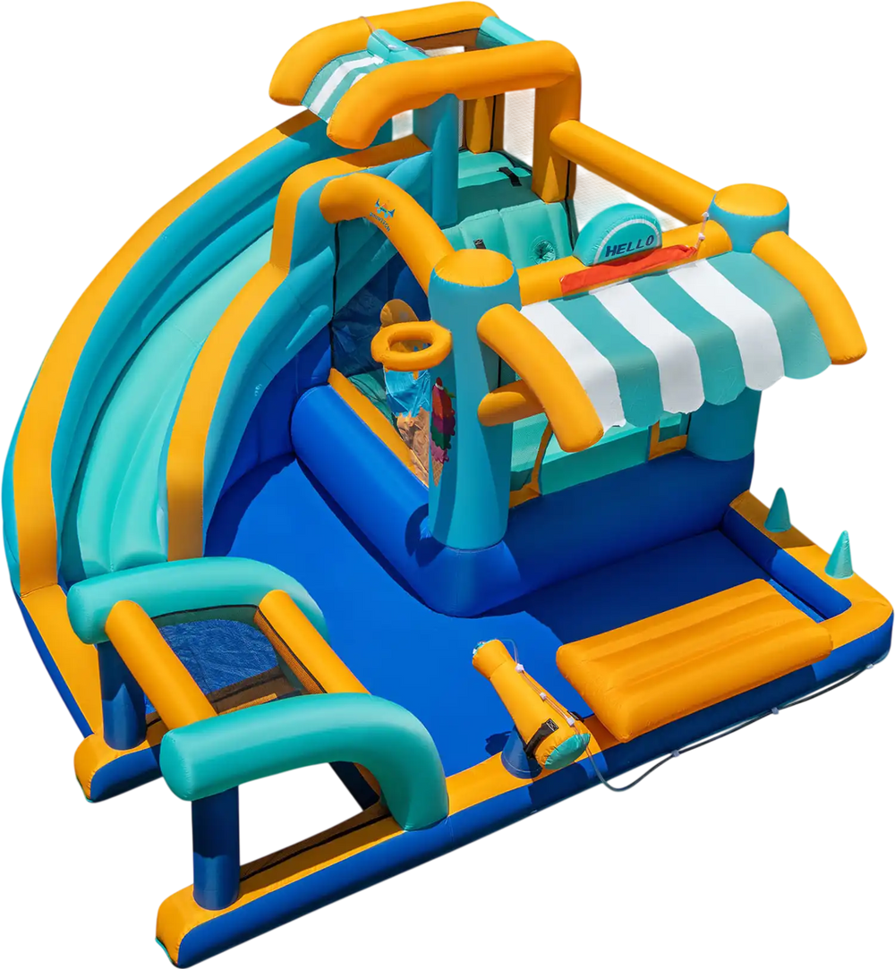 Inflatable Water Slide Bounce House Kids Jump Castle with Water Cannon