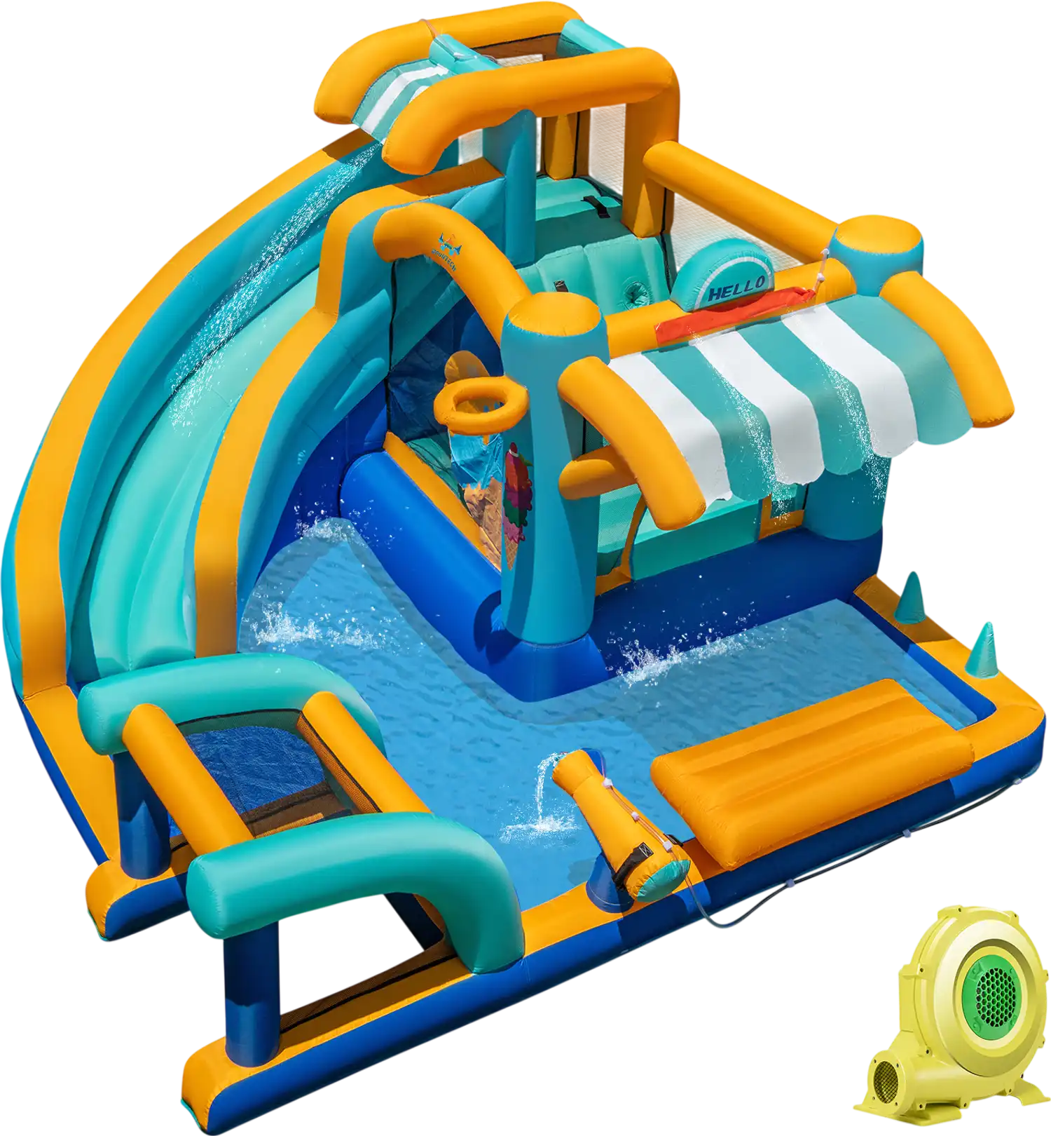Costway Inflatable Water Slide Bounce House Kids Jump Castle w/ 735W Blower 482965317 New