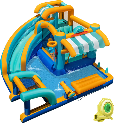 Costway Inflatable Water Slide Bounce House Kids Jump Castle w/ 735W Blower 482965317 New
