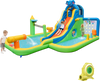 Inflatable Water Slide Giant Water Park 9-In-1 for Kids Backyard Fun with 735W Blower