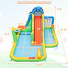 Inflatable Water Slide dimensions showing 9-in-1 features for kids, including climbing wall, water slide, and.