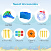 Inflatable water slide accessories including a blower, carrying bag, water pipe, stakes, and repair kit for outdoor fun.