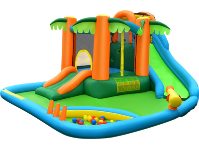 Costway Inflatable Water Slide Park Upgraded Handrail No Blower 97132850 New