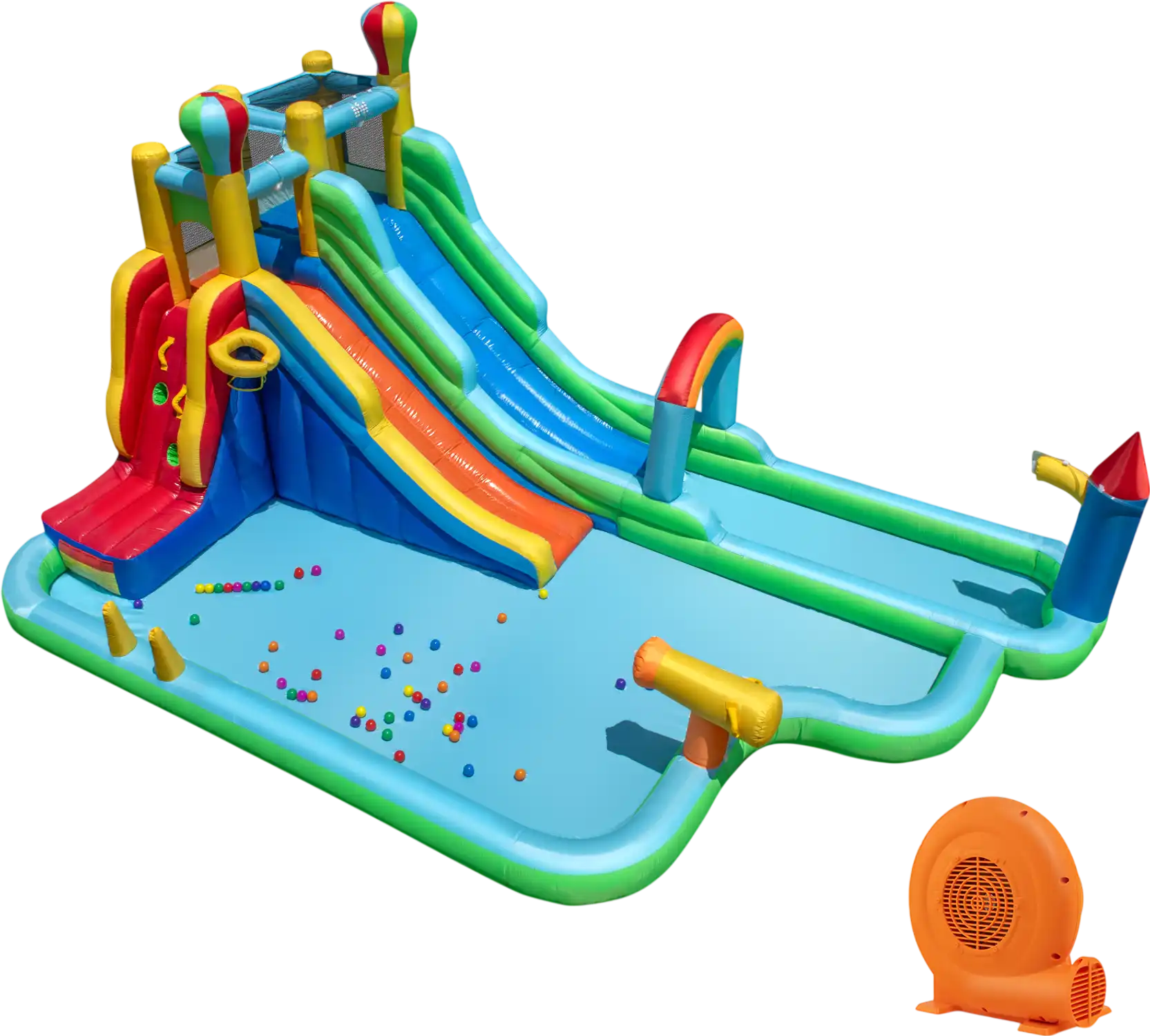 Costway Inflatable Water Slide Park Giant Bounce House w/ 750W Blower 915483627 New