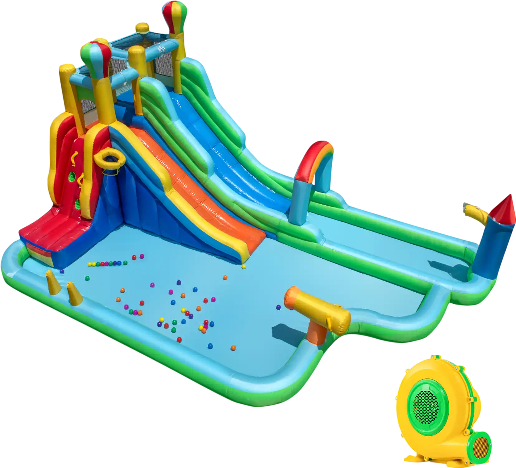 Costway Inflatable Water Slide Park Giant Bounce House w/ 950W Blower 689715342 New