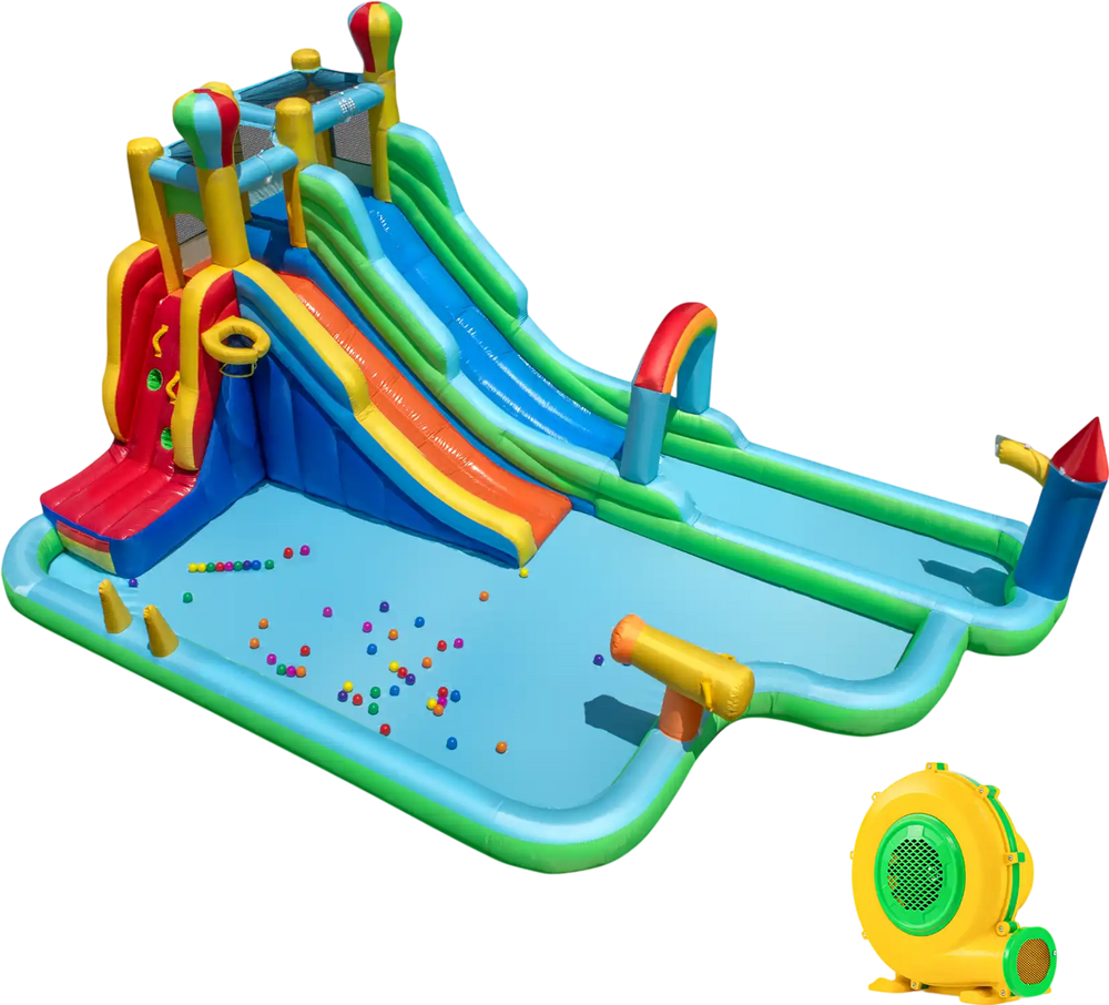 Inflatable Water Slide Park Giant Bounce House with 950W Blower