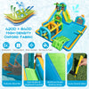 Inflatable water slide with dual slides, 750W blower, and 420D+840D Oxford fabric for backyard fun and safety.