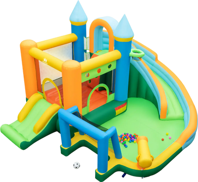 Costway Inflatable Water Slide Bounce House Dual Slides Splash Pool 98523146 New