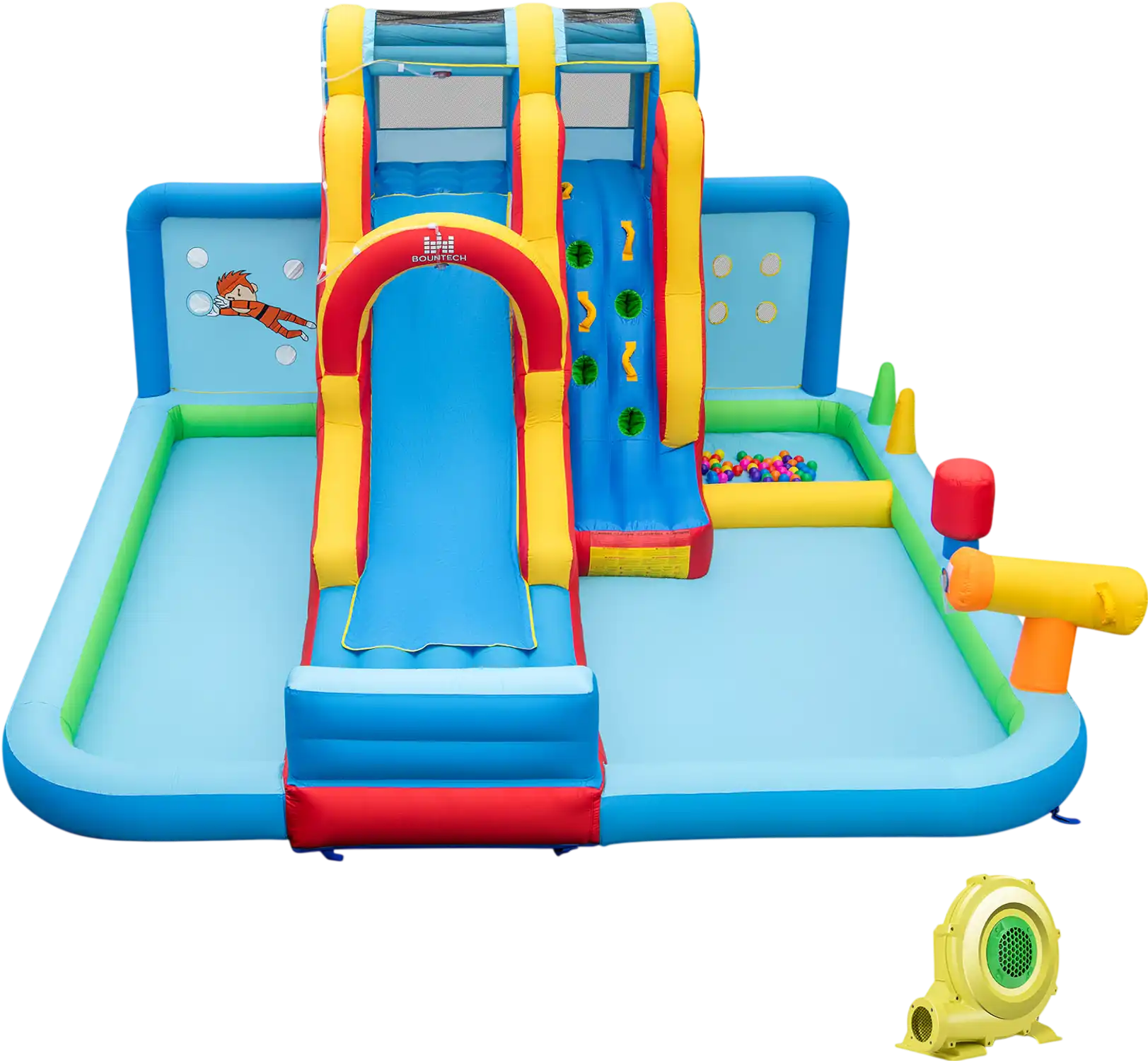 Costway Inflatable Water Park Long Slide Splash Pools Ball Pit w/ 735W Blower 79483516 New