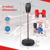 Inflation-free boxing set featuring a quick rebound punching bag and red gloves, adjustable for kids aged 5 and up.
