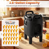 Insulated beverage dispenser with 2.6-gallon capacity, designed for hot and cold drinks, perfect for parties and.