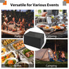 Insulated food pan carrier with built-in handles, 49-quart capacity, ideal for catering, camping, and buffets.