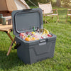 Insulated Portable Cooler Hard Shell Ice Chest with 2 Cup Holders-Gray - Gallery View 1 of 11