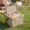 Insulated Portable Cooler Hard Shell Ice Chest with 2 Cup Holders-Sand Color - Gallery View 1 of 10