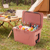 Insulated Portable Cooler Hard Shell Ice Chest with 2 Cup Holders Bottle Opener and Drain Plug-Pink - Gallery View 1 of 11
