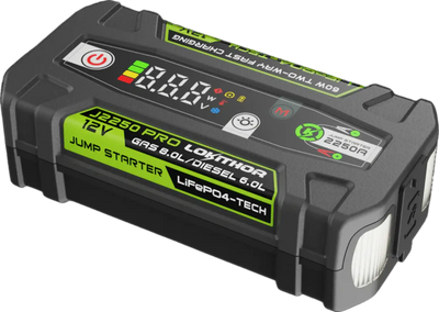 Lokithor J2250 PRO Jump Starter 12V 2250A with LiFePO4 Safety Battery New