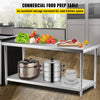 Vevor Prep Table 72" x 30" x 34" Stainless Steel 550 lbs. Capacity with Adjustable Undershelf New