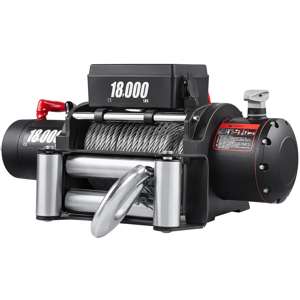 Vevor Electric Winch 18000 lbs Capacity 23M 75' Steel Cable 12V 5.3 kW Wireless Remote New