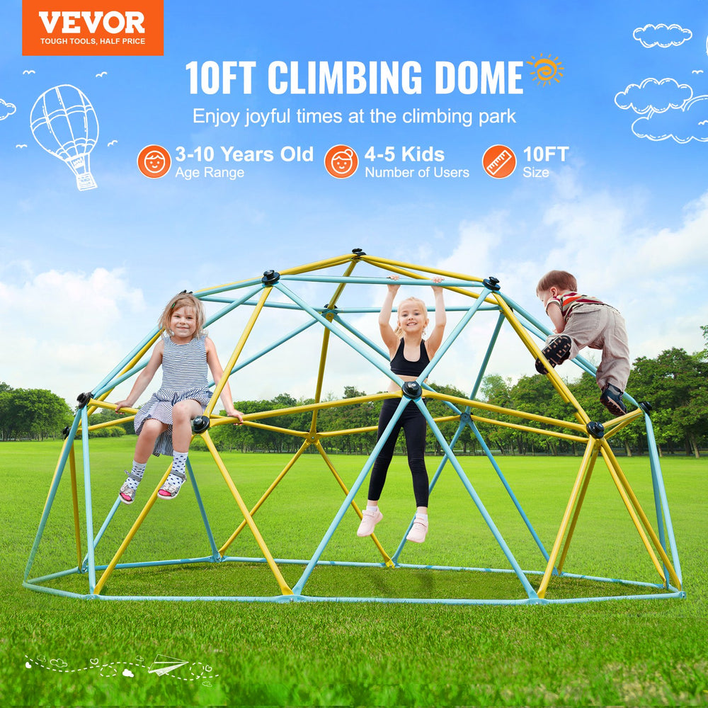 Vevor Climbing Dome 10' Jungle Gym Supports 750 Lbs. Outdoor Play Center New