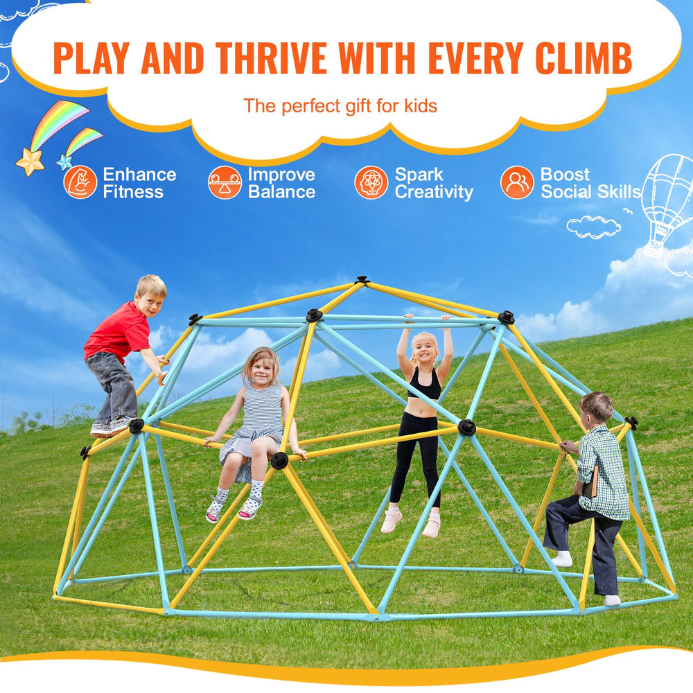 Vevor Climbing Dome 10' Jungle Gym Supports 750 Lbs. Outdoor Play Center New