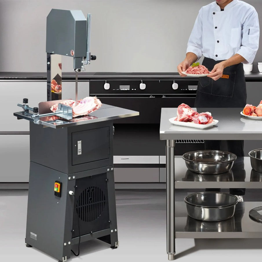 Vevor Commercial Electric Meat Bandsaw 850W with Grinder Stainless Steel 7" Cut Thickness New