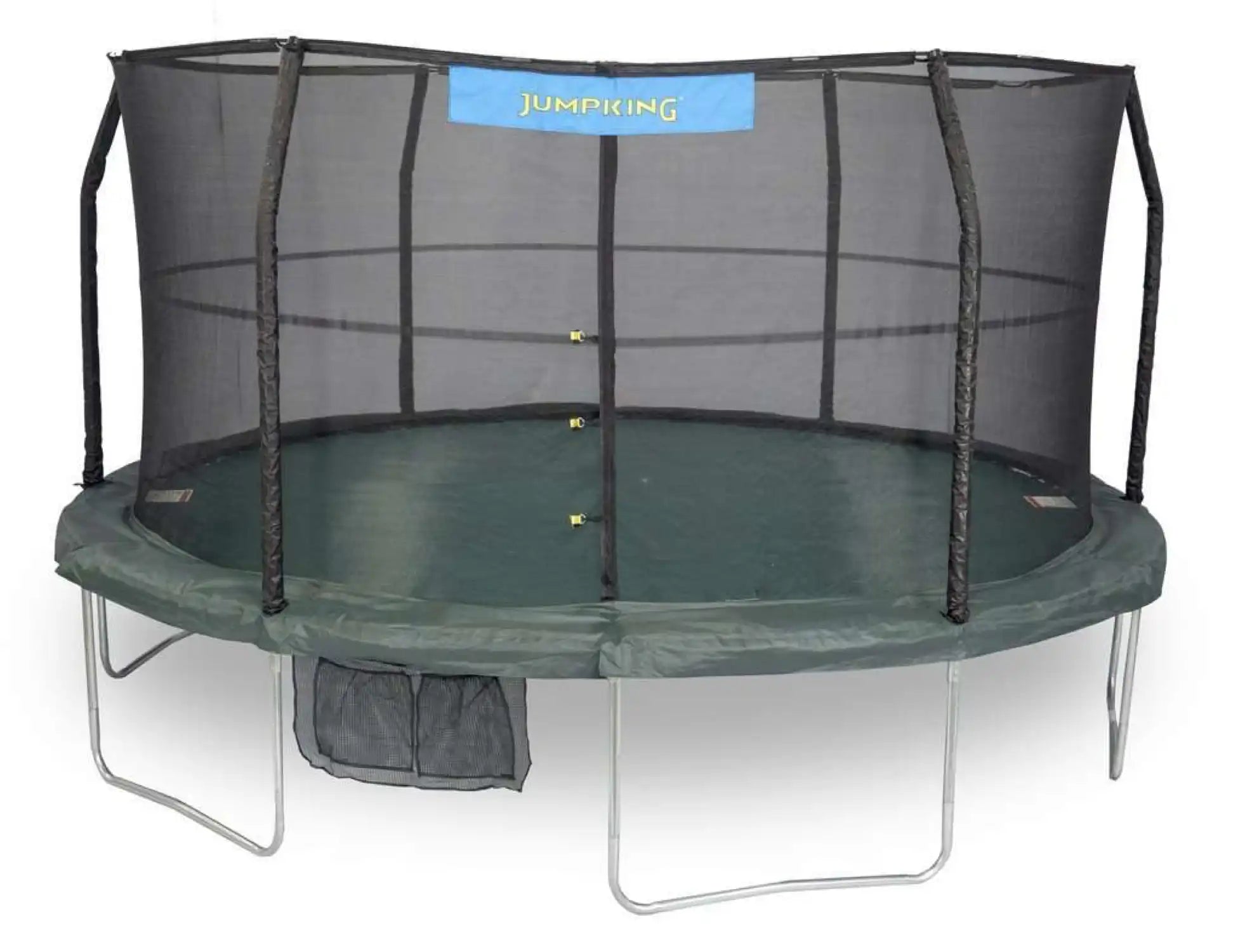 Bazoongi Jumpking JK1566C2 15 FT 6 LEGS 6 Poles 96 Springs Green/Black Trampoline with Enclosure New