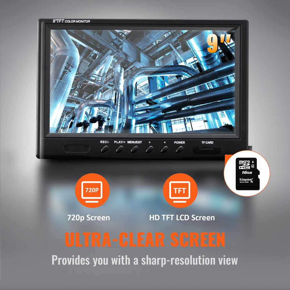 Vevor Sewer Camera 164' Cable Waterproof 9" 720p LCD Display with DVR and 16GB SD Card New