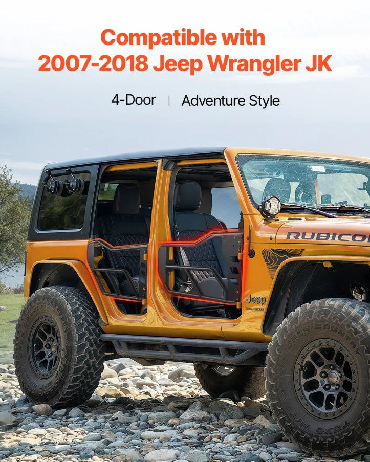 Vevor 4-Door Tube Doors for 2007–2018 Jeep Wrangler JK New