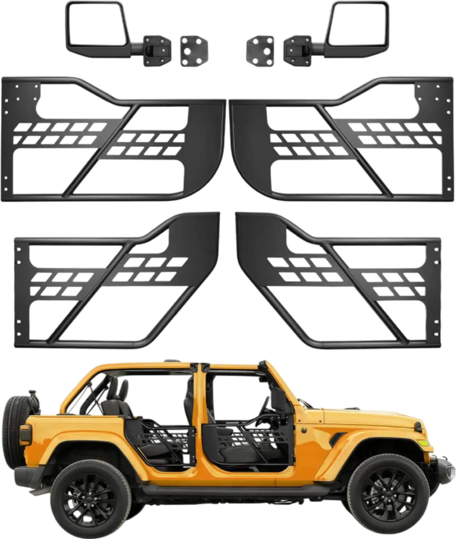 Vevor 4-Door Tube Doors for 2018-2024 Jeep Wrangler JL and Gladiator JT New