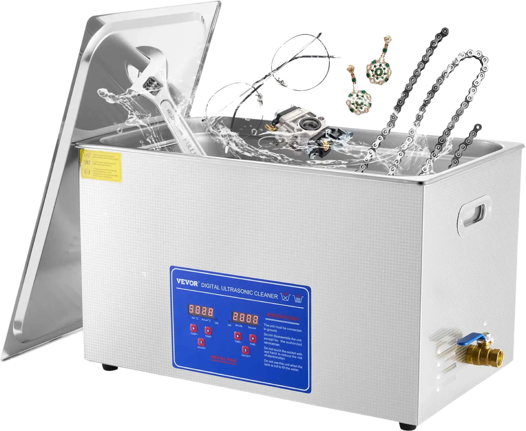 Vevor 30L Ultrasonic Cleaner Digital Timer And Heater 110V 40kHz Industrial New